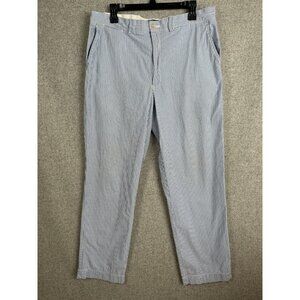 Polo Ralph Lauren Mens Pinstripe Chino Pants 36 X 32 Light Blue White Straight